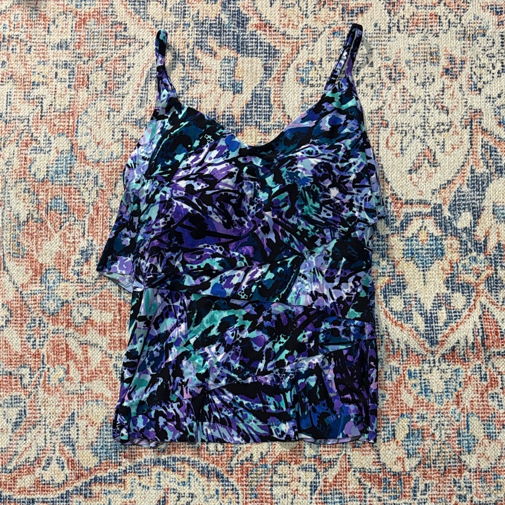 Magicsuit Chasing Butterflies Chloe Wire Free Tiered Tankini Top SZ 10 EUC - Picture 2 of 5